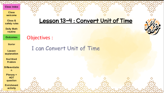 حل درس Convert Unit of Time الرياضيات المتكاملة الصف الرابع