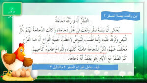 حل درس الصقر الذي ربته دجاجة للصف الثالث