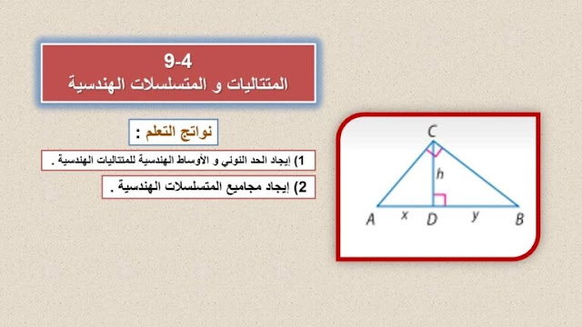 حل درس المتتاليات والمتسلسلات الهندسية للصف الحادي عشر حل درس المتتاليات والمتسلسلات الهندسية للصف الحادي عشر