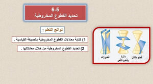 حل درس تحديد القطوع المخروطية للصف الثاني عشر