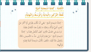 حل درس كتابة استجابة ادبية للصف الرابع