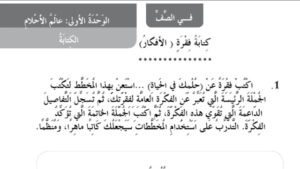 حل درس كتابة فقرة الافكار للصف الثالث