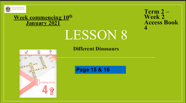 حل درس Different Dinosaurs للصف الرابع