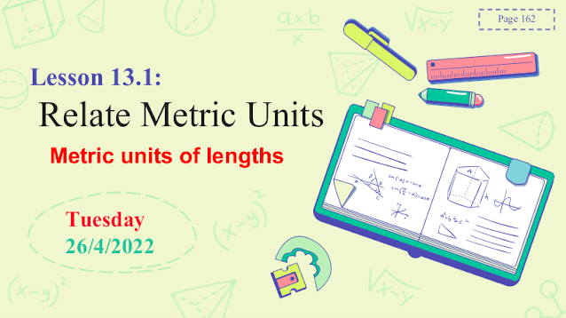 حل درس Relate Metric Units الرياضيات المتكاملة الصف الرابع