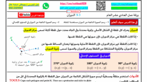ورقة عمل الدوران الصف الحادي عشر عام 101 ورقة عمل الدوران الصف الحادي عشر عام