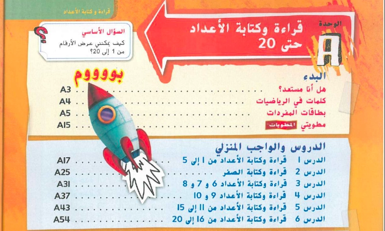 حل كتاب الرياضيات للصف الأول الفصل الأول 1 حل الوحدة الأولى قراءة وكتابة الأعداد حتى 20