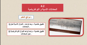 حل درس المعادلات الاسية واللوغاريتمية للصف الثاني عشر