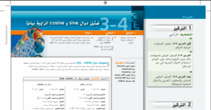 حل درس تمثيل دوال sine و cosine الزواية بيانيًا للصف الثاني عشر